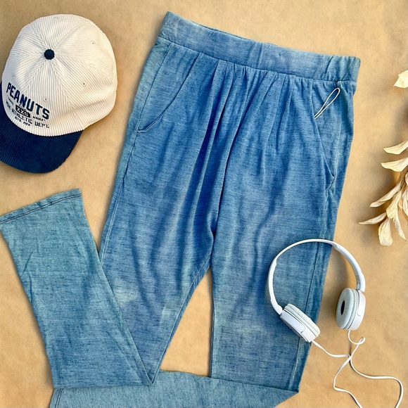 NSF .• Brianna Heather India Fade Blue Harem Joggers Cotton Sweat Pants XS P - Picture 1 of 13